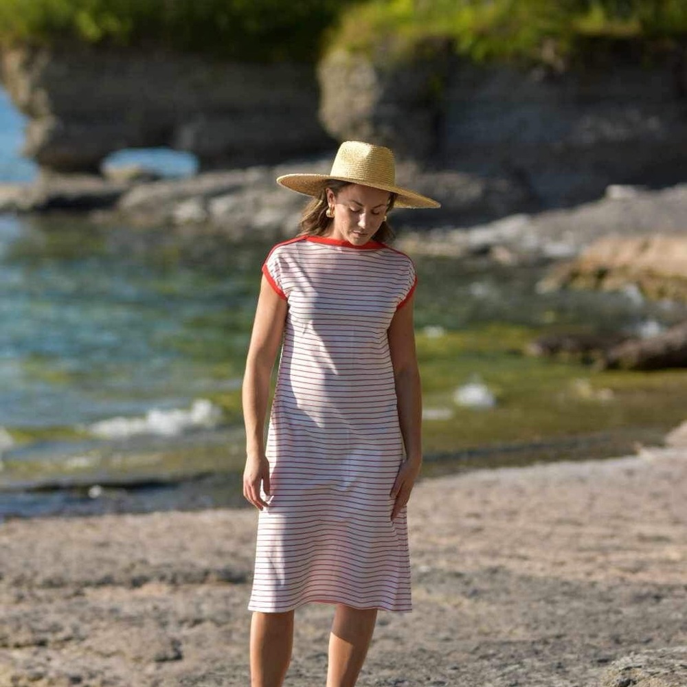 Red Nautical Midi Dress- Vintage Vibe Vixen